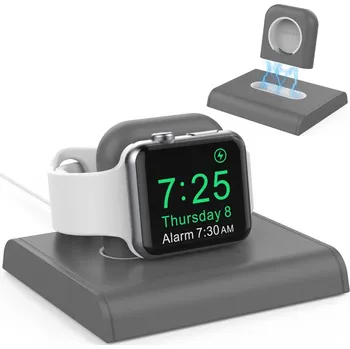 Stojánek pro Apple Watch AHASTYLE - pro vložení nabíječky - magnetický - plastový - šedý