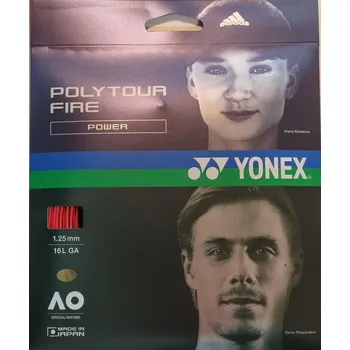 Tenis TENISOVÝ VÝPLET YONEX POLY TOUR FIRE 125, 1,25MM, 12M, RED