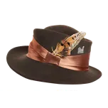 Dámský slavnostní lovecký klobouk TETRAO - s hnědou stuhou hnědý 56