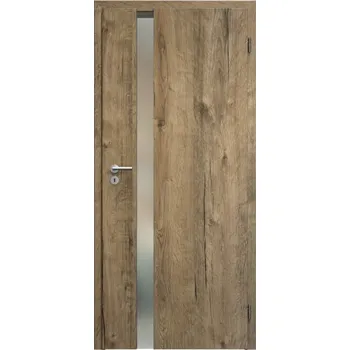 Interiérové dveře SAPELI HARMONIE KOMFORT M83 - CPL LAMINÁT - OTOČNÉ DVEŘE VČ. ZÁRUBNĚ - dub sherwood Průchozí šířka (cm): 80, Průchozí výška (cm): 197, Typ skla: Satináto bílé
