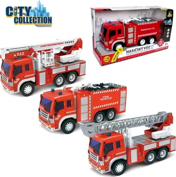 Auto požární v otevřeném boxu 27cm - Hasiči - výsuvný žebřík