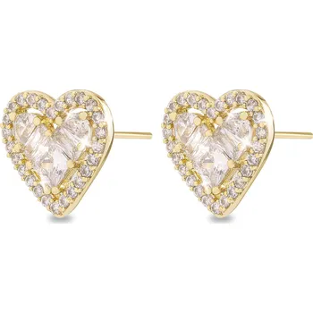 Náušnice biju Pozlacené náušnice srdce se zirkony 2997