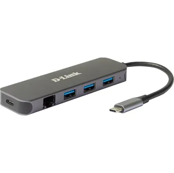 Rozvaděč D-Link 5-in-1 USB-C Hub with Gigabit Ethernet/Power Delivery DUB-2334
