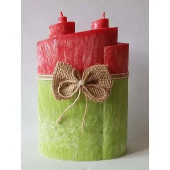 Svíčka Dvojitá spirála s dekorací, Barva šedá , Vůně svěží aloe