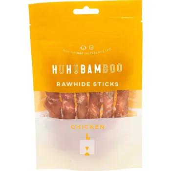 Pamlsek pro psa Huhubamboo tyčinka z buvolí kůže s kuřecím 75g