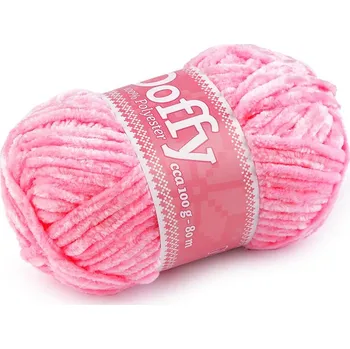 Příze Pletací žinylková příze Doffy 100 g - 9 (939) růžová sv.