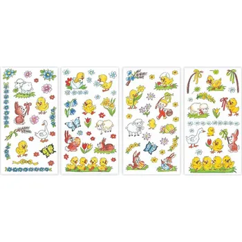 Velikonoční dekorace Anděl velikonoční samolepky na vajíčka 767, gelové tradiční motivy, 19x9 cm