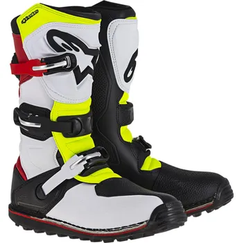 Moto obuv ALPINESTARS boty TECH-T white/red/fluo yellow/black - 38