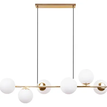 Závěsné svítidlo Florence, 6x bílé skleněné stínítko, g