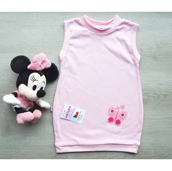 Dívčí šaty AMÁLKA Tričkové růžové šaty, motýlek Velikost: 92