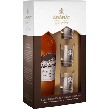 Brandy Ararat brandy 5YO 40% 0,7 l (DÁRKOVÉ BALENÍ 3 SKLENICE)