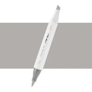 Lihová fixa OHUHU oboustranná Brush & Chisel, WG4 Warm Grey 4