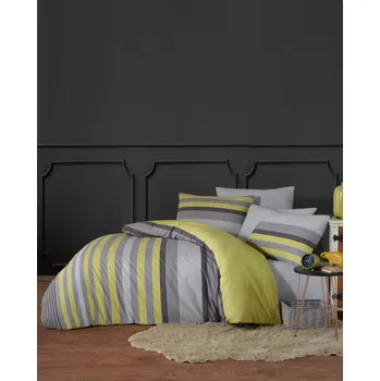 Povlečení Bavlněné povlečení Proužek zelený Velikost: 70x90, 140x220 cm