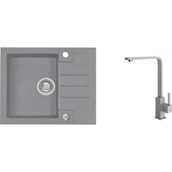 Granitový dřez Alveus SET ROCK 30 beton + baterie AFRA + dárek + 5 % sleva v košíku s kódem SLEVA5