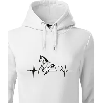 Dámská mikina Dámská mikina Tep a kůň, Barva Bílá, Velikost S, Canvas Dámská mikina Bezvatriko.cz 0867