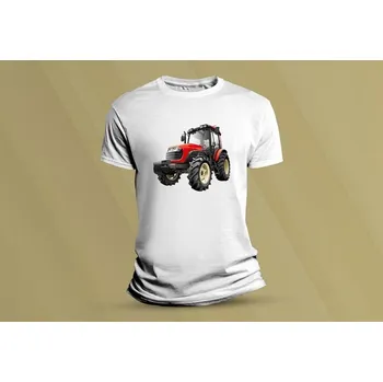 Chlapecké tričko Dětské bavlněné tričko Traktor. Bílá velikost M