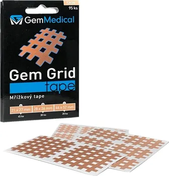 Tejpovací páska GemMedical Gem Grid Tape mřížky mix 95 ks tělové