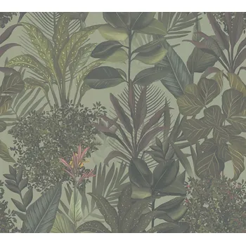 Tapeta A.S. Création | Vliesová tapeta na zeď Drawn into Nature 39433-1 | 0,53 x 10,05 m | zelená, fialová + Zelená, fialová vliesová tapeta na stěnu 394331 v rozměru 0,53 x 10,05 m