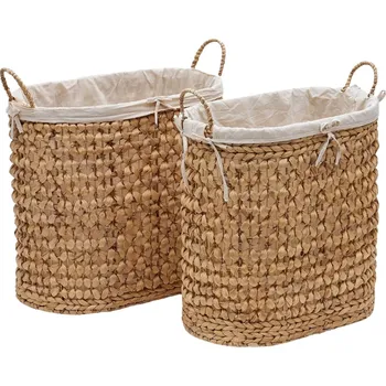 Koš na prádlo Set dvou košů na prádlo z přírodních vláken Kave Home Tressa 50/60 cm