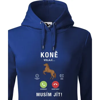 Dámská mikina Dámská mikina Koně volají..., Barva Modrá, Velikost L, Canvas Dámská mikina Bezvatriko.cz 1961
