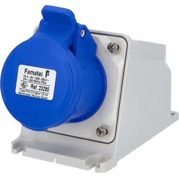 vypínač a zásuvka 23290 Zásuvka nástěnná IP54, 230V, 16A, 3P, 6h - SpeedPRO, Famatel