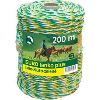 Ohradník Eurolanko 3mm pro ohradníky bílo-žluto-zelené Délka: 100 m