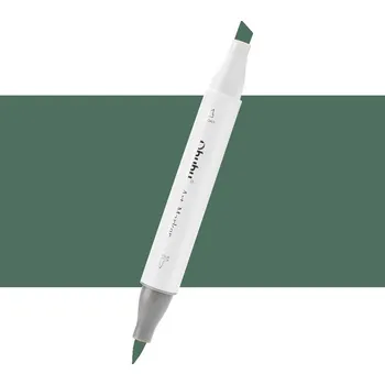 Lihová fixa OHUHU oboustranná Brush & Chisel, G7 Chromium Oxide Green