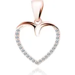 Rose Gold přívěsek SRDCE se Zirkony Ag 925/1000