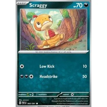 Volný čas Pokémon PAF 060/091 Scraggy - Paldean Fates Stav: Near Mint, Verze: NORMAL