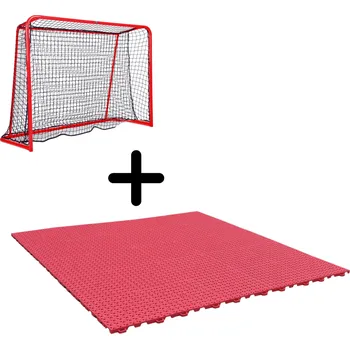 FLOORBEE RUNWAY 3.0 TRAINING ZONE 4m² Tréninkový florbalový povrch s bránou růžová