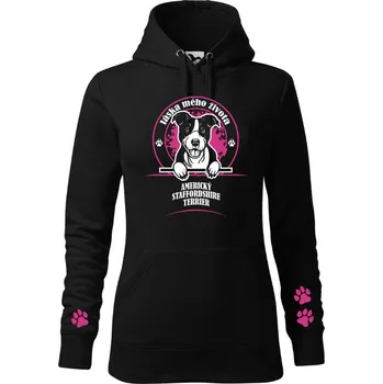 Dámská móda STRIKER Dámská mikina Americký stafordšírský terier Barva: Černá, Velikost: XS