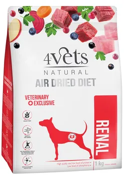 Krmivo pro psa 4Vets Natural Dog Adult Air Dried Diet Renal Beef/Turkey 1 kg