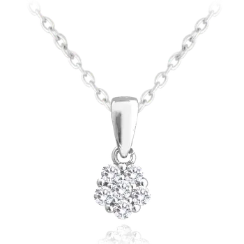 Náhrdelník Dětský stříbrný náhrdelník s čirou kytičkou