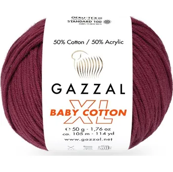 Příze Gazzal Příze Baby cotton XL 3442XL vínová