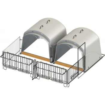 Chov hospodářského zvířete Bouda pro telata skupinová CalfHouse Premium XL s ohrádkou, dvojitý set