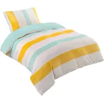Povlečení mikroflanel Anita aqua-yellow 140x200 cm