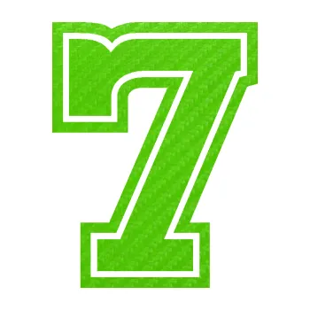 Polep vozidla Startovní číslo 7 typ 5 (58 - 3D karbon zelený kawasaki) SAMOLEPKA NA AUTO, NÁLEPKA, FÓLIE, POLEP, TUNING, VLASTNÍ TEXT, TISK, AUTOSAMOLEPKY.cz, POLEPY, OBRÁZEK, LOGO, 3D STICKERS