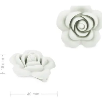 Dětské navlékací korálky Silikonové korálky kytička 40x40x15 mm Snowfall Grey