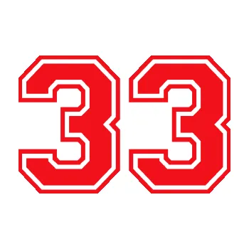 Polep vozidla SAMOLEPKA Startovní číslo 33 typ 4 (10 - červená) NA AUTO, NÁLEPKA, FÓLIE, POLEP, TUNING, VLASTNÍ TEXT, TISK, AUTOSAMOLEPKY.cz, POLEPY, OBRÁZEK, LOGO, SAMOLEPKY