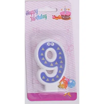 Dortová svíčka MrHome "Číslo" dortová svíčka 9 smajlík
