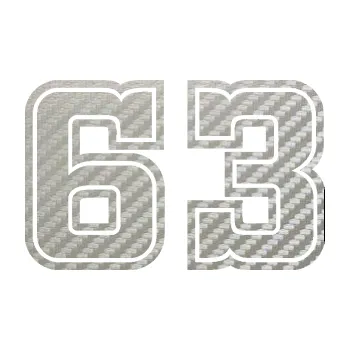 Polep vozidla Startovní číslo 63 typ 5 (52 - 3D karbon stříbrný) SAMOLEPKA NA AUTO, NÁLEPKA, FÓLIE, POLEP, TUNING, VLASTNÍ TEXT, TISK, AUTOSAMOLEPKY.cz, POLEPY, OBRÁZEK, LOGO, 3D STICKERS