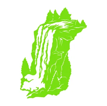 Samolepící dekorace Vodopád levá krajina (04 - zelená kawasaki) SAMOLEPKA NA AUTO, NÁLEPKA, FÓLIE, POLEP, TUNING, VLASTNÍ TEXT, TISK, AUTOSAMOLEPKY.cz, POLEPY, OBRÁZEK, LOGO, 3D STICKERS