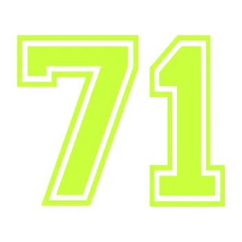 Polep vozidla Startovní číslo 71 typ 4 (27 - limetová) SAMOLEPKA NA AUTO, NÁLEPKA, FÓLIE, POLEP, TUNING, VLASTNÍ TEXT, TISK, AUTOSAMOLEPKY.cz, POLEPY, OBRÁZEK, LOGO, 3D STICKERS