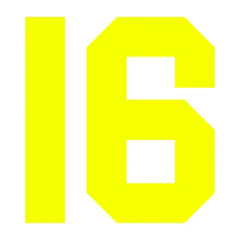 Polep vozidla Startovní číslo 16 (70 - Fluorescentní žlutá) SAMOLEPKA NA AUTO, NÁLEPKA, FÓLIE, POLEP, TUNING, VLASTNÍ TEXT, TISK, AUTOSAMOLEPKY.cz, POLEPY, OBRÁZEK, LOGO, 3D STICKERS