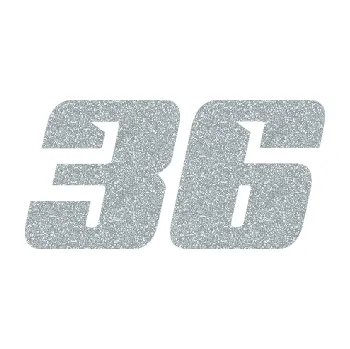Polep vozidla Startovní číslo 36 typ 6 (91 - Ultra Metalic stříbrná metalíza) SAMOLEPKA NA AUTO, NÁLEPKA, FÓLIE, POLEP, TUNING, VLASTNÍ TEXT, TISK, AUTOSAMOLEPKY.cz, POLEPY, OBRÁZEK, LOGO, 3D STICKERS