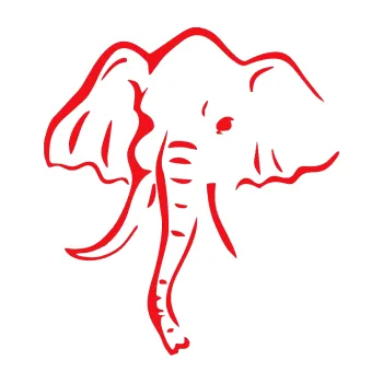 Samolepící dekorace SAMOLEPKA Slon 024 levá (10 - červená) NA AUTO, NÁLEPKA, FÓLIE, POLEP, TUNING, VLASTNÍ TEXT, TISK, AUTOSAMOLEPKY.cz, POLEPY, OBRÁZEK, LOGO, SAMOLEPKY