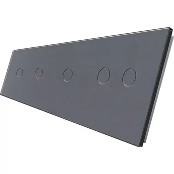 vypínač WELAIK čtyřnásobný panel vypínače skleněný 1+1+1+2 - tmavě šedý