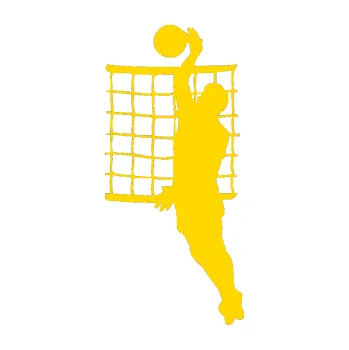 Samolepicí dekorace na vozidlo Voleybal 016 levá (13 - jasně žlutá) SAMOLEPKA NA AUTO, NÁLEPKA, FÓLIE, POLEP, TUNING, VLASTNÍ TEXT, TISK, AUTOSAMOLEPKY.cz, POLEPY, OBRÁZEK, LOGO, 3D STICKERS