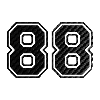 Polep vozidla Startovní číslo 88 typ 4 (50 - 3D karbon černý) SAMOLEPKA NA AUTO, NÁLEPKA, FÓLIE, POLEP, TUNING, VLASTNÍ TEXT, TISK, AUTOSAMOLEPKY.cz, POLEPY, OBRÁZEK, LOGO, 3D STICKERS