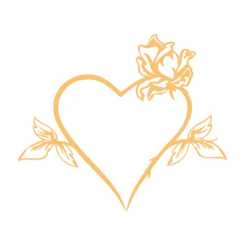 Samolepící dekorace Srdce s růží pravá (08 - béžová) SAMOLEPKA NA AUTO, NÁLEPKA, FÓLIE, POLEP, TUNING, VLASTNÍ TEXT, TISK, AUTOSAMOLEPKY.cz, POLEPY, OBRÁZEK, LOGO, 3D STICKERS